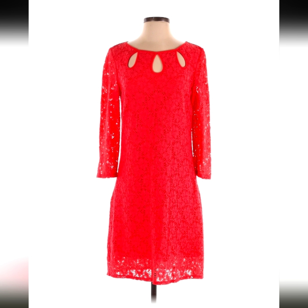 Coral Crochet Dress